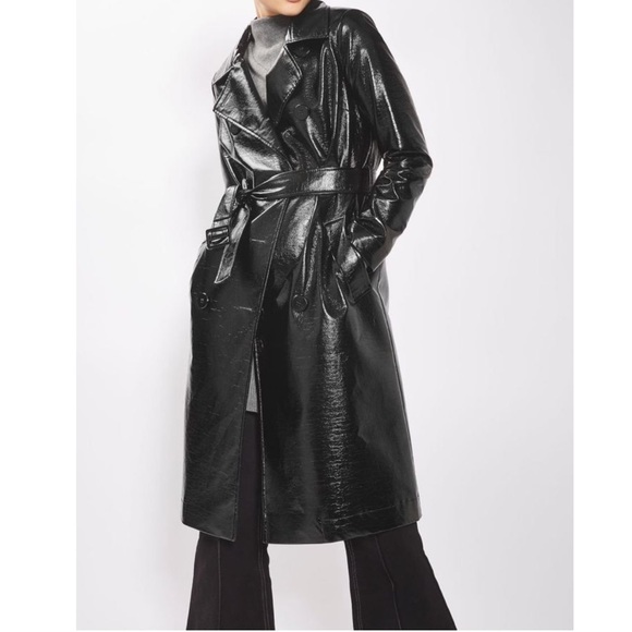 Topshop Vinyl Trench Coat 